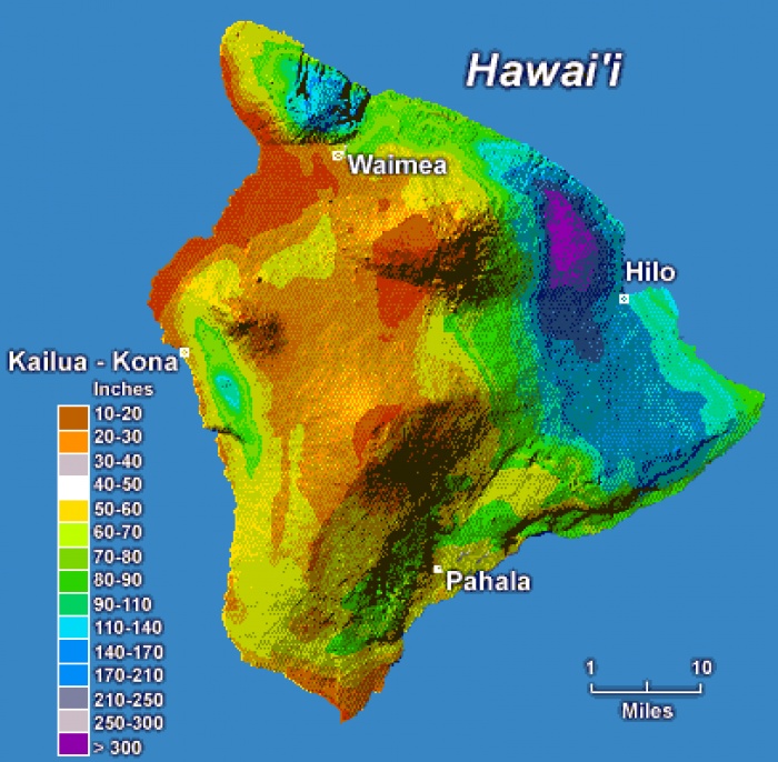 Rainfall on Big Island